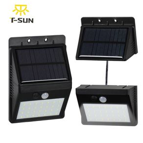 T-SUNRISE 2 PACK 28 LED Solar Light Motion Sensor Separable Solar Panel Garden Light Solar Lamp Waterproof IP64 Street Light