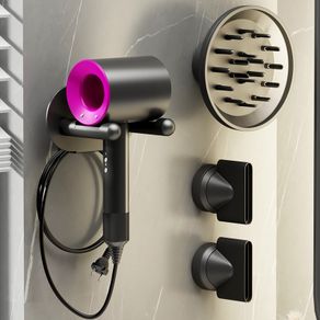 Wall Mounted Hair Dryer Holder For Bathroom Shelf without Drilling