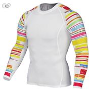 Quick Dry Long Sleeve Sport Rashguard 3D Wolf Printed Compression Tight T Shirts Men Gym Fitness Running Tops Breathable Clothes