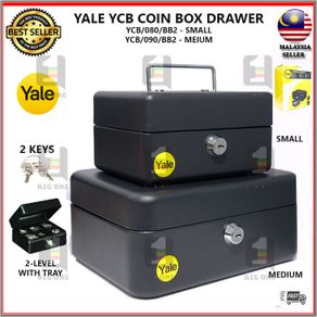 (SMALL, MEDIUM) YALE CASH BOX COIN BOX STORAGE DRAWER WITH KEY YCB/080/BB2 OR YCB/090/BB2 080 090