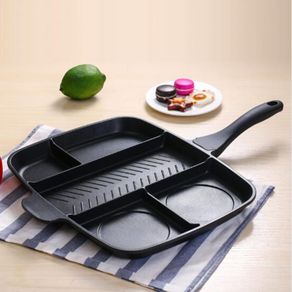  Master Pan Non-Stick Divided Grill/Fry/Oven Meal Skillet, 15,  Black: Home & Kitchen