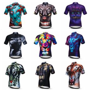 Weimostar Summer Cycling Jersey Short Sleeve Men 3D Wolf Lion Cycling Clothing Quick Dry MTB Bike Jersey Tops Road Bicycle Shirt