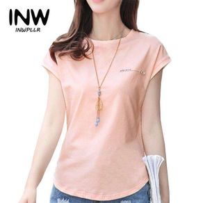 Women Cute Tops T Shirt Korean Clothes Girl Kawaii T-shirt White Pink Loose  O-neck Fashion Tshirt Summer 2020 New Top Ropa Mujer - T-shirts - AliExpress