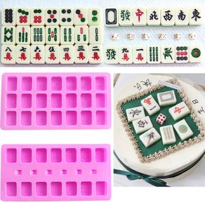 DIY Mahjong Silicone Mold Fondant Cake Decorating Tools Polymer Clay Candy Chocolate Moulds Resin Clay Soap Mold