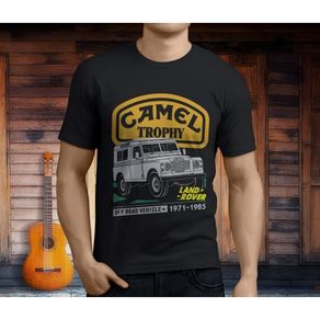 New Camel Trophy Land Rover 4WD1 Men's Black Tshirt