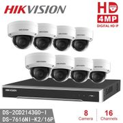 Hikvision DS-2CD2143G0-I 4MP IP Camera P2P Video Surveillance + Hikvision 8MP Resolution Recording 4K H.265 NVR DS-7616NI-K2/16P