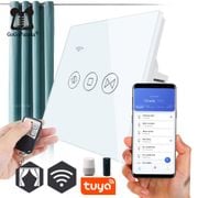Free Shipping EU Standard Electric Wall Curtain Switch Touch Remote Wifi app Control Smart Home Automation Open Tuya