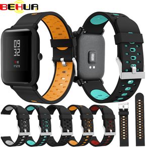 20mm Silicone Band Strap For Xiaomi Huami Amazfit Bip S Pace Lite Youth Watch Replacement Band Sport Breathable Bracelet Belt