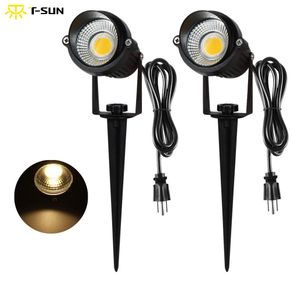 T-SUNRISE 2 Pack LED Landscape Spotlight 5W 1.8M Decorative Lamp Lighting Landscape Garden Wall Yard Path Light Warm White 3000K