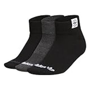 adidas Originals Womens Low Cut Ankle Socks (3-pair), Black/White/Charcoal, Medium
