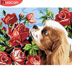 HUACAN Picture By Numbers Animal Kits Drawing Canvas HandPainted Painting DIY Art Home Decoration Gift