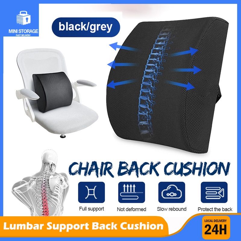 Office Chair Back Pillow Lower Back Support Pillow Wheelchair Memory Foam  Pillow Waist Cushion Backrest With Phone Holder Bag - Seat Supports -  AliExpress