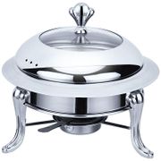 stainless steel hotpot set mini hotpot pot holder tempered glass lid 30cm gold silver Chafing Dish Buffet pan Food Tray Warmer