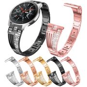Stainless Steel Band Strap For Samsung Galaxy Watch 46mm Sport Watch Alloy Metal Replacement Rhinestone Bracelet Watch Band Belt