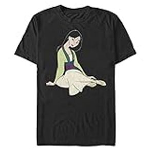 Disney Big & Tall Princess Format Mulan Men's Tops Short Sleeve Tee Shirt, Black, 3X-Large
