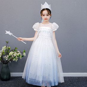 Girls Princess Frozen Snow Queen Elsa Party Cosplay Costume Dress