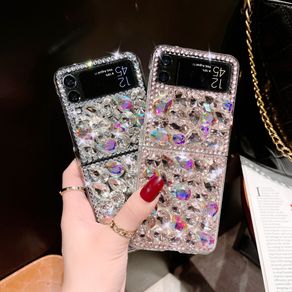 Cases For Samsung Galaxy Z FLIP 1 2 3 4 FOLD 2 3 4 FLIP2 FLIP3 FLIP4 FOLD2 FOLD3 FOLD4 Phone Case Inlaid diamond decoration Transparent Hard Back Cover