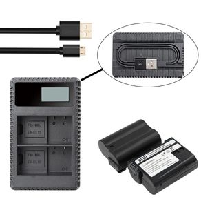 EN-EL15 EN EL15 Camera Battery + LCD Dual USB Charger for Nikon D600 D610 D600E D800 D800E D810 D7000 D7100 d750 V1 MH-25