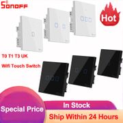 Sonoff TX T0 T1 T3 UK Smart Switch WiFi Wall Touch Light Switch Smart Home Wireless Remote Control Timer Switch Via Ewelink APP