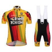 Mountain Bike Breathable Short Sleeve Cycling Jersey And Bib Shorts Set Cinelli Chrome For Men