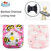 Promotion[ 15pcs /Pack] 3-15kg Baby Nappies 100% Bamboo Charcoal Cloth Nappy Pocket Diaper Covers Save Money Babyland New Diaper