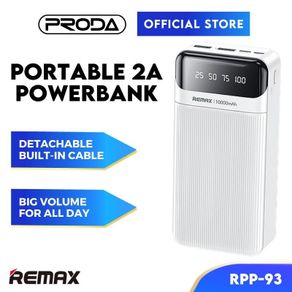 REMAX Powerbank 10000mAh Powerbank Slim RPP-93 Portable Powerbank 20000mAh RPP-102 30000mAh Powerbank With Cable RPP-103