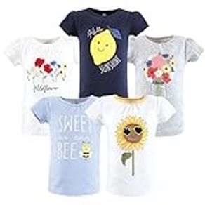 Hudson Baby Unisex Baby Short Sleeve T-Shirts, Wildflowers, 4 Toddler, Wildflowers, 4 Toddler