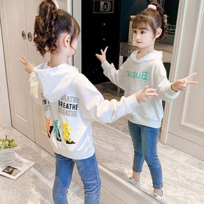 Girls' Sweatshirt Autumn Clothes 2022 New Style Korean Version Western Children Spring Big Kids Clothing Girls Influencer Loose