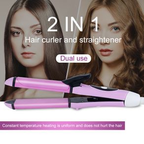 2 in 1 Hair Straightener Curling Electric Hair Straightening Flat Iron Tool