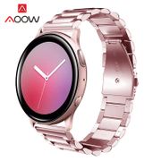 20mm 22mm Rose Pink Stainless Steel Strap Folding Buckle Metal Band for Samsung Galaxy Active2 42mm Gear S3 Amazfit Smart Watch