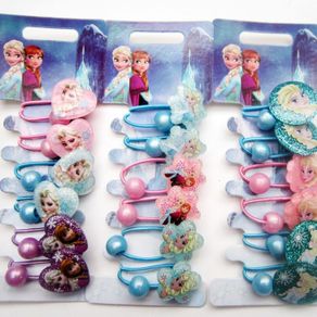 Hot Sale Frozen 2 Hair Rope Rubber Band Glitter Baby Girl Headdress Princess Elsa Clothes Children Kid Hair Accessories Festival
