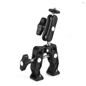 Toho Multi-functional Super Clamp Aluminum Alloy with Dual 360° Rotatable Ballhead 1/4 Inch Screw Connection 1/4 Inch & 3/8 Inch Threads 1.5kg Load Bearing
