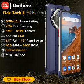"Unihertz Tick Tock E Octa Core Android Smartphone 6000mAh 6.5"" Screen 4GB 64GB Mobile Phone 48MP Unlock Fast Charging Phone"