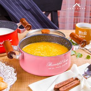 16 CM Lovely No-Stick Pot Mini Milk Sauce Pans Chocolate Soup Heating Pot General Use for Gas & Induction Cooker