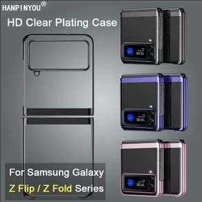 Transparent Frosted Plating PC Case For Samsung Galaxy Z Fold3 Flip3 Fold2 Fold Flip 3 2 5G Hard Back Protector Cover Shell
