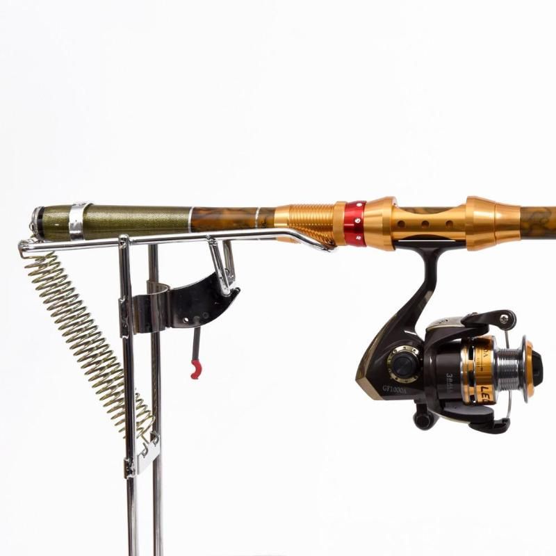 automatic double spring fish rod holder anti rust steel fishing pole Prices  and Specs in Singapore, 01/2024