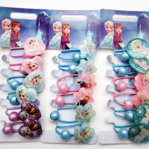 6pcs/lot Disney Frozen cartoon princess children doll hair clip  head ring circle headwear girl birthday party gift accessories