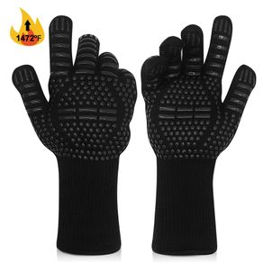 DEYAN 1 PCS BBQ Gloves 1472℉ Extreme Heat Resistant Grilling Gloves Silicone Non-Slip Kitchen Oven Mitts Barbecue Baking Gloves