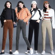 Corduroy Pencil Pants Women 2020 New Autumn Winter Warm Elastic High Waist Casual Fashion Trousers Female Korean Plus Size XXXL