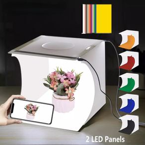 Folding Light box 2 Panel LED Light Soft Box Photography Photo Studio Softbox Photo Background Kit Light box for DSLR Camera