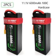 GTFDR Lipo Battery 3S 11.1V 6000mah 100C-200C T Deans XT60 EC5 XT90 Hardcase For 1/8 1/10 RC Car Offroad buggy Truck Truggy
