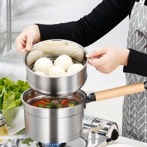 304 Stainless steel household mini thickening food boiled non-stick hot soup pot noodles steamer milk pan stewpan saucepan
