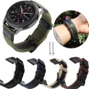 For Samsung Galaxy Watch 46mm Gear S3 Frontier Classic Band 22mm Nylon With Leather Strap Wristband for Huawei Watch GT/ GT2 Bands