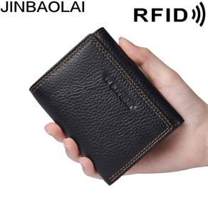 CONTATC'S New Short Wallet Men Genuine Leather RFID Bifold Wallet with  Credit Card Holder Luxury Zipper Male Coin Purse Small