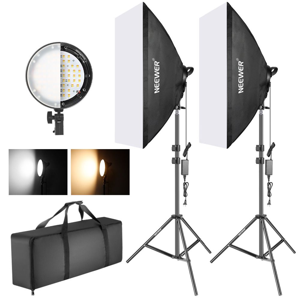  Godox SL-60W LED Video Light and Softbox,Light Stand,Honeycomb  Grid Compatible Film Studio Photography Studio (2PCS) : Electronics