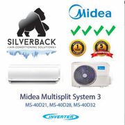 Midea System 3 AIrcon OS series (4 ticks) MS40D-21 / SMKS-09 x 3 (New piping with installation of electrical point)