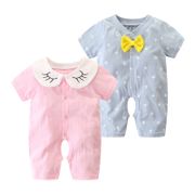 Newborn baby thin 0-3 months ha Yi Order one piece 6 clothes 0-3 Romper Jumpsuit 6 Pure Cotton Short-Sleeved 6.18