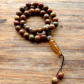 Unisex Handmade 10mm Natural stone beads 33 Prayer Beads Islamic Muslim Tasbih Allah Mohammed Rosary