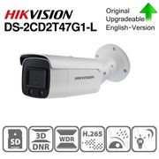 Hikvision Original ColorVu IP Camera DS-2CD2T47G1-L 4MP Bullet Full time color POE IP Camera H.265 CCTV Camera SD Card Slot