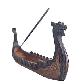 Dragon Boat Incense Stick Holder Burner Hand Carved Carving Censer Ornaments Retro Incense Burners Traditional Design